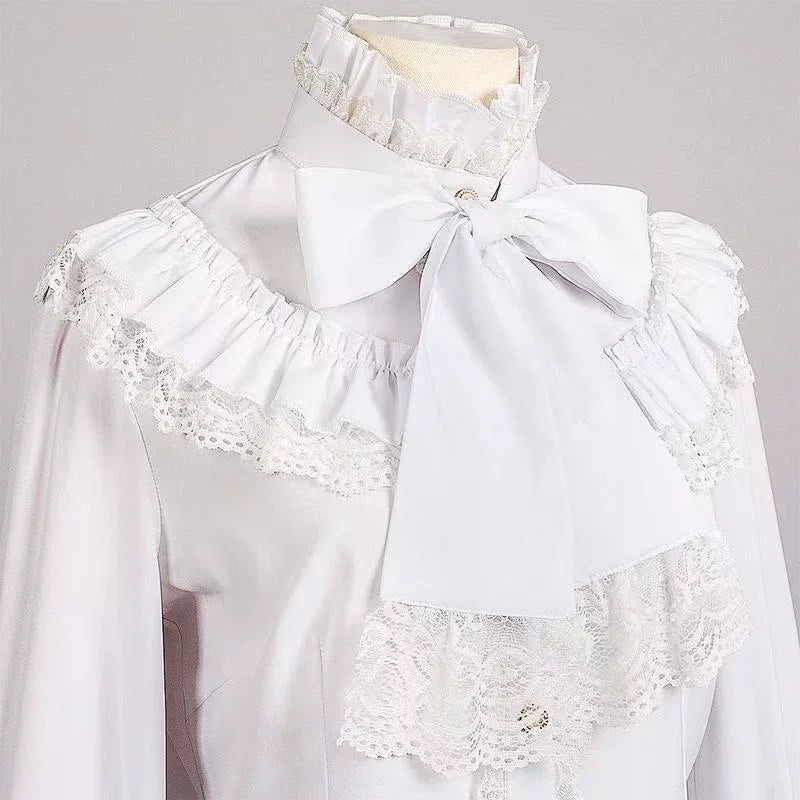 Sweetheart Dream Machine - Gothic Heirloom - Ruffled Bow-Front Blouse
