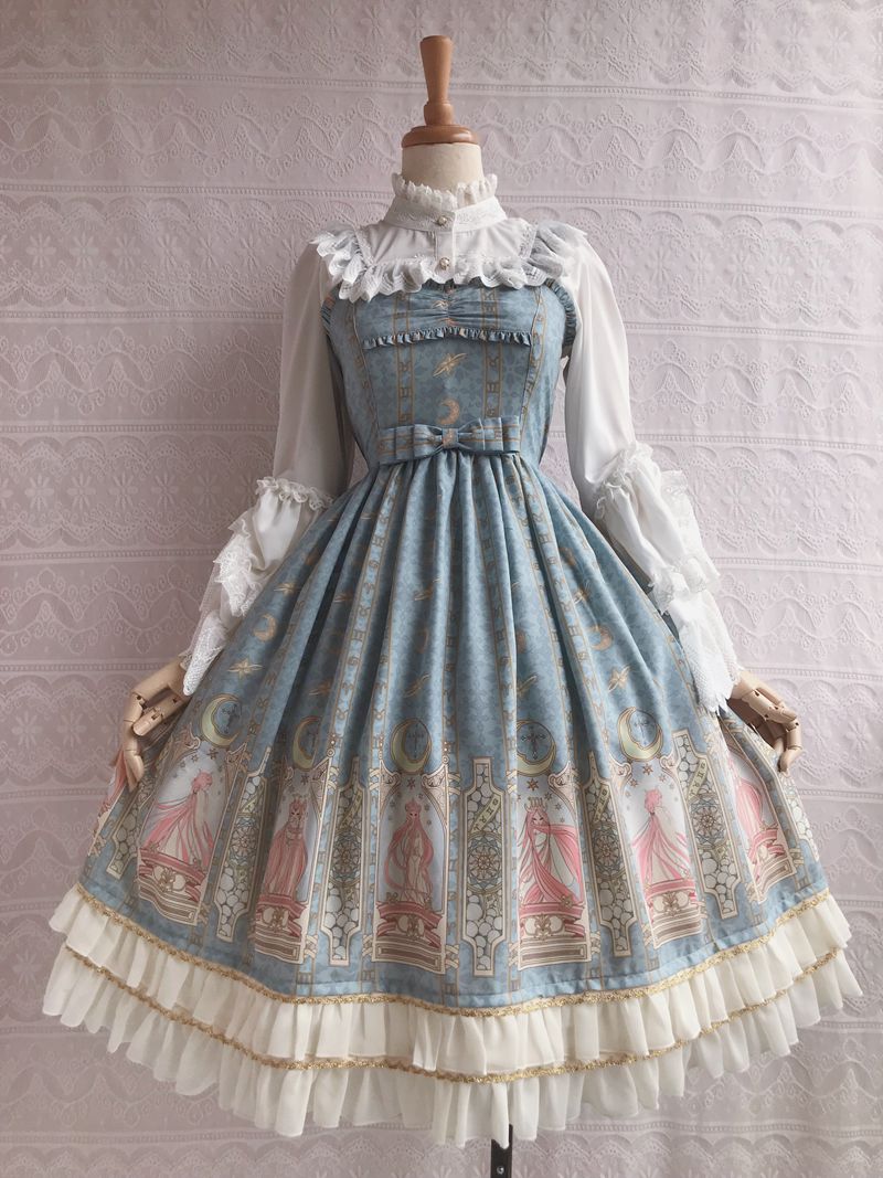 Yilia - Constellation Printing Chiffon - Lolita JSK Dress JSK Dress