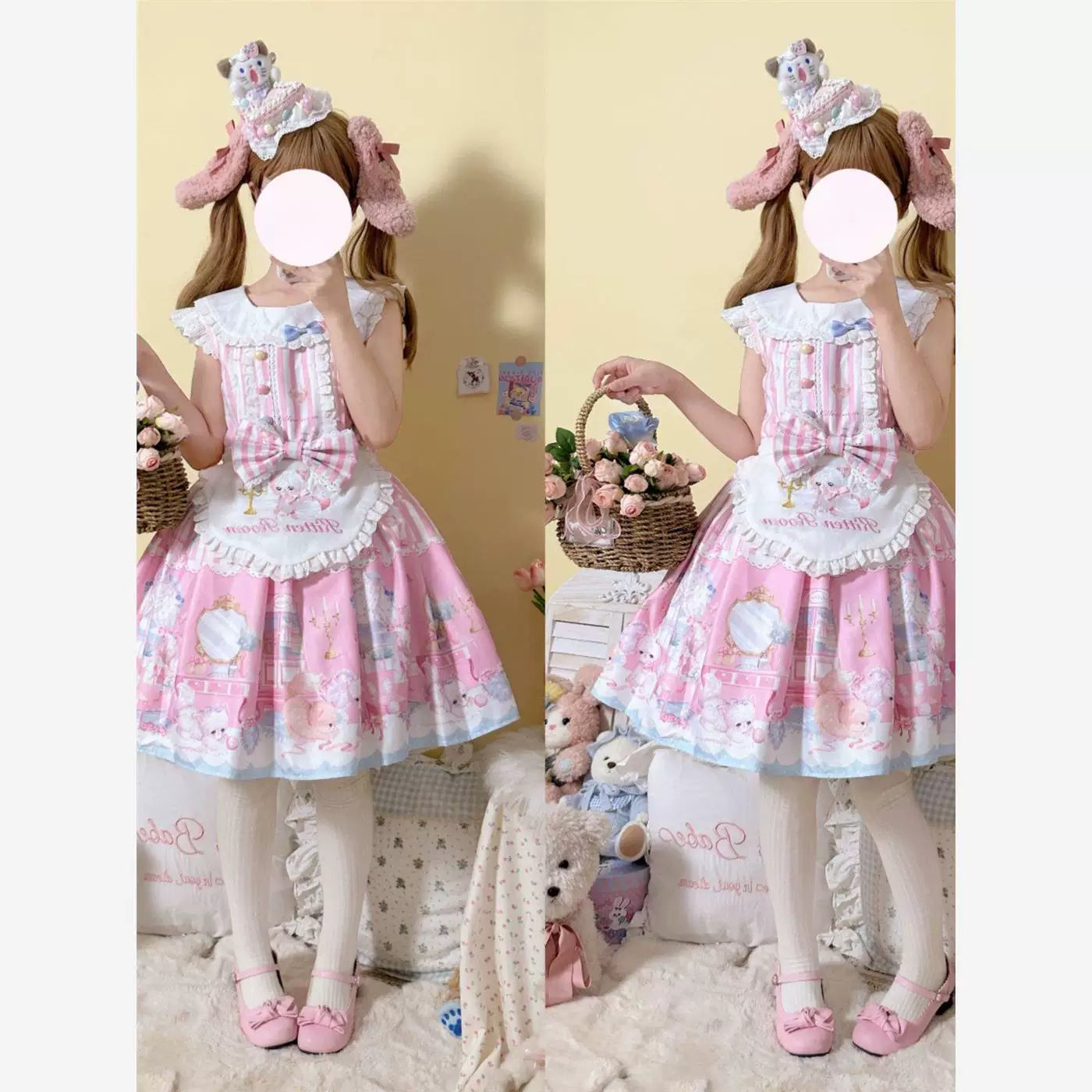 Sweetheart Dream Machine - Toy Room Print - Sleeveless OP Dress with Teddy-Bear Motifs