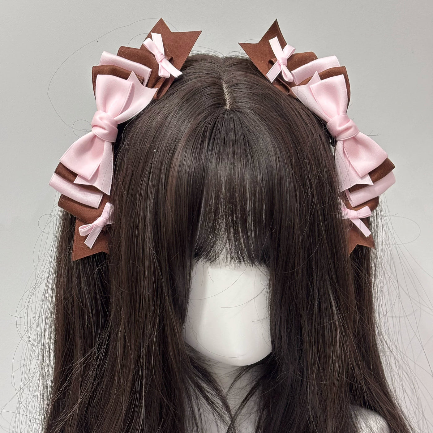 Cat Tart - Winter Sonata - Layered Bow Side Hair Clip with Trailing Ribbons