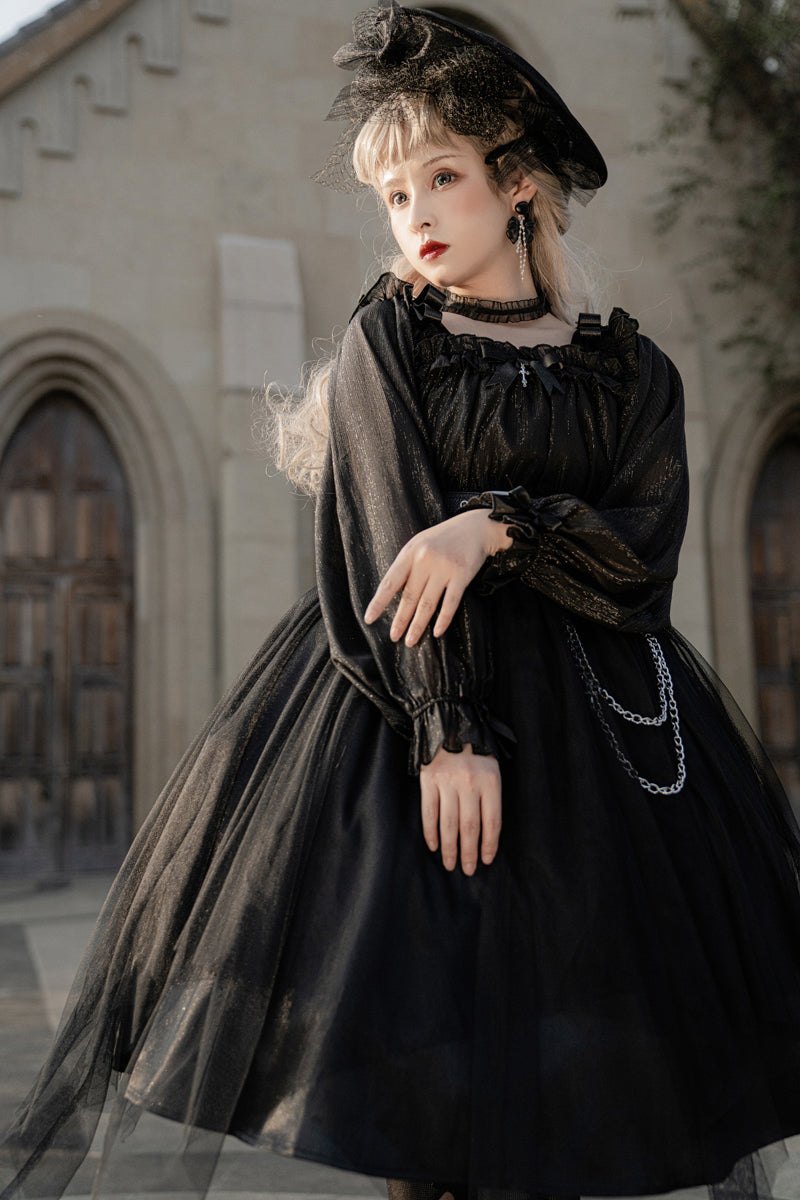 Your Princess - Gothic Lolita High Waist Black Dress - OP Dress