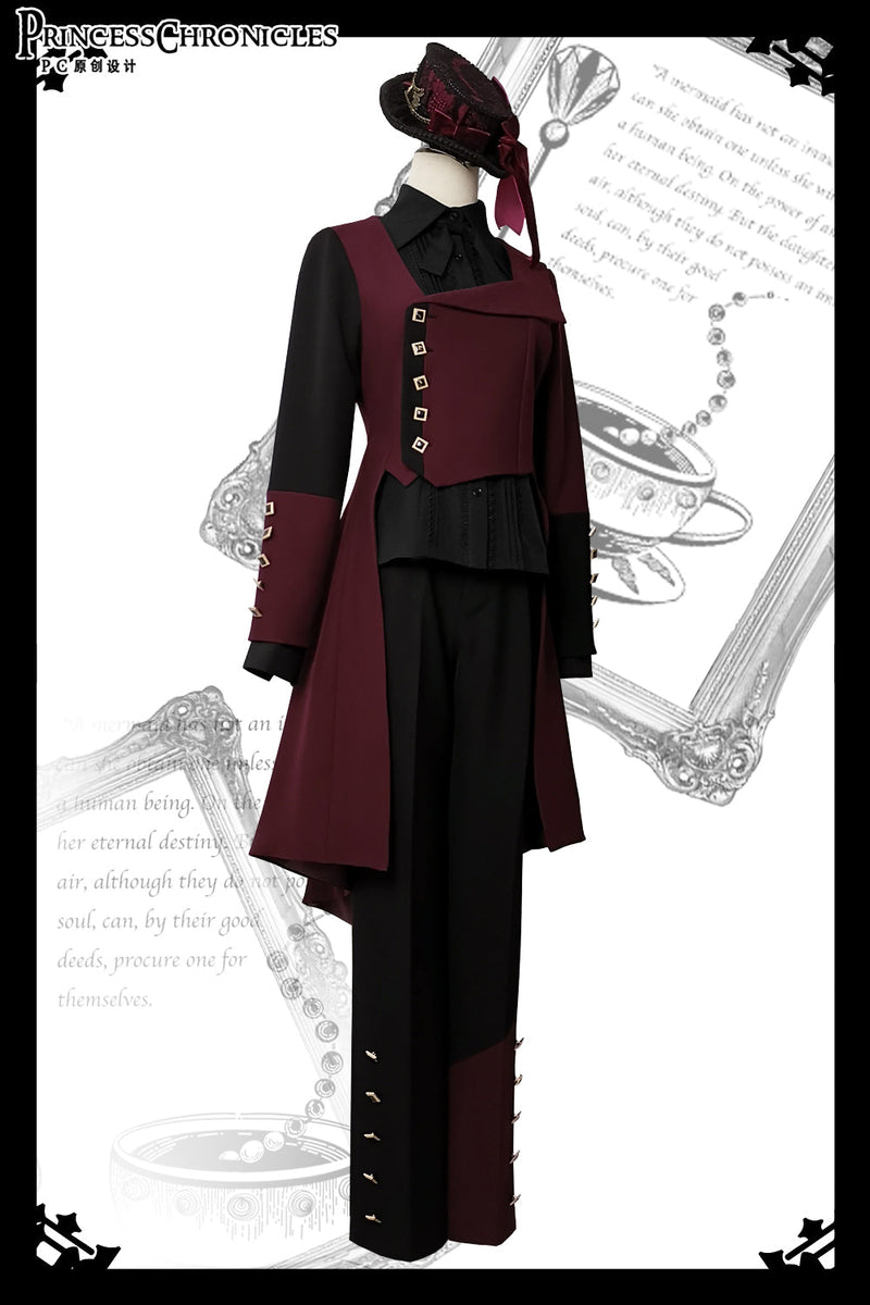 Red and Black - Retro Ouji Lolita Handsome Black Pants S pants only