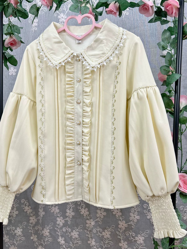 Classic Lolita Peter Pan Collar Fleece-Lined Blouse — additional product view