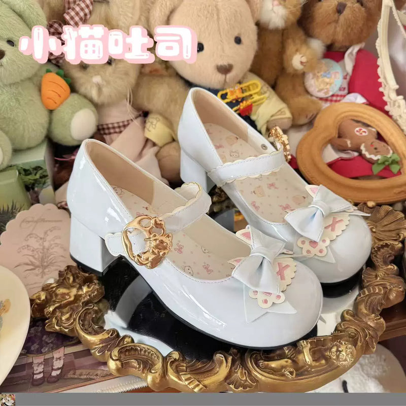 Kitten Toast – Cat Paw Party 2.0 – Lace-Trim Mary Janes in Blue - 4.5 cm Heel — product photo 9