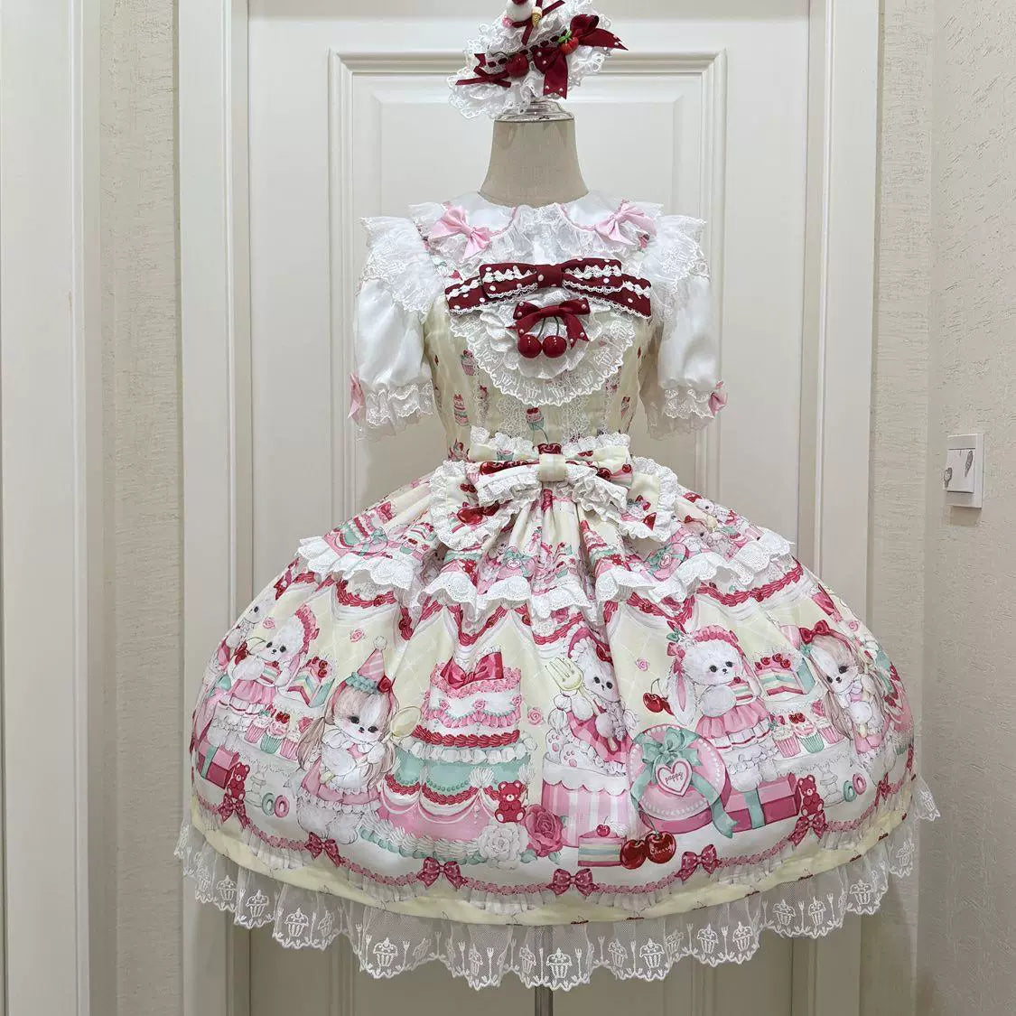 Sweetheart Dream Machine - Original Design - Red, Pink, Blue or Yellow JSK with Layered Lace
