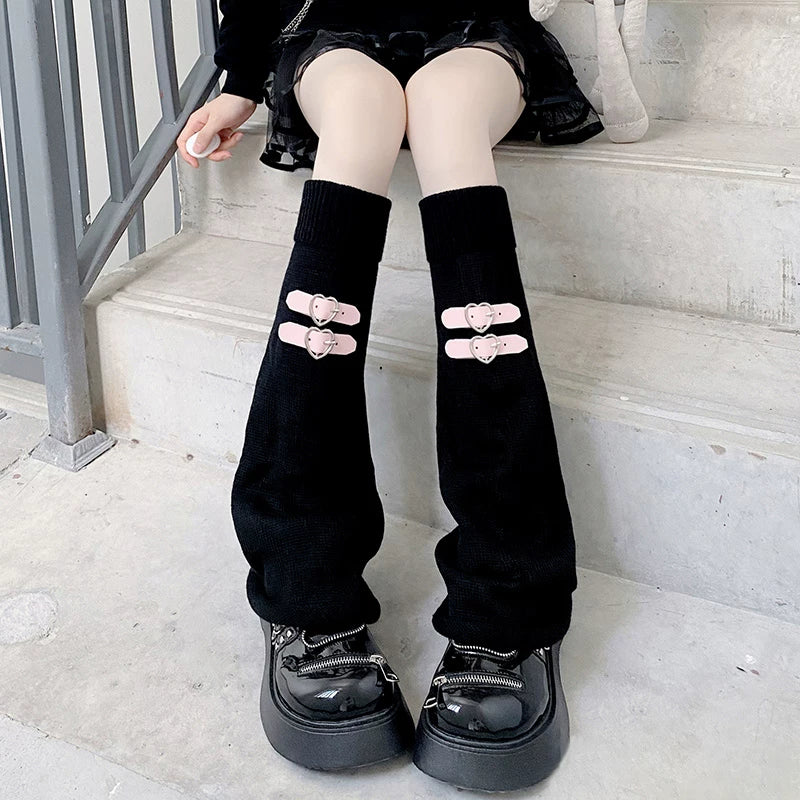Floral Milk Cat - Heart Buckle - Sock Covers with Heart Buckle Options