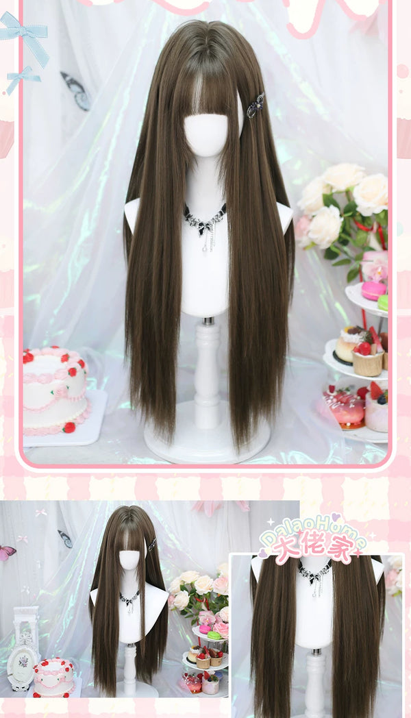 Dalao Home Long Straight Hazelnut Ash Brown Wig - additional view 1