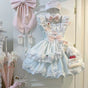 Blue OP + apron + train + fake collar + headband + detachable sleeves + accessories / S