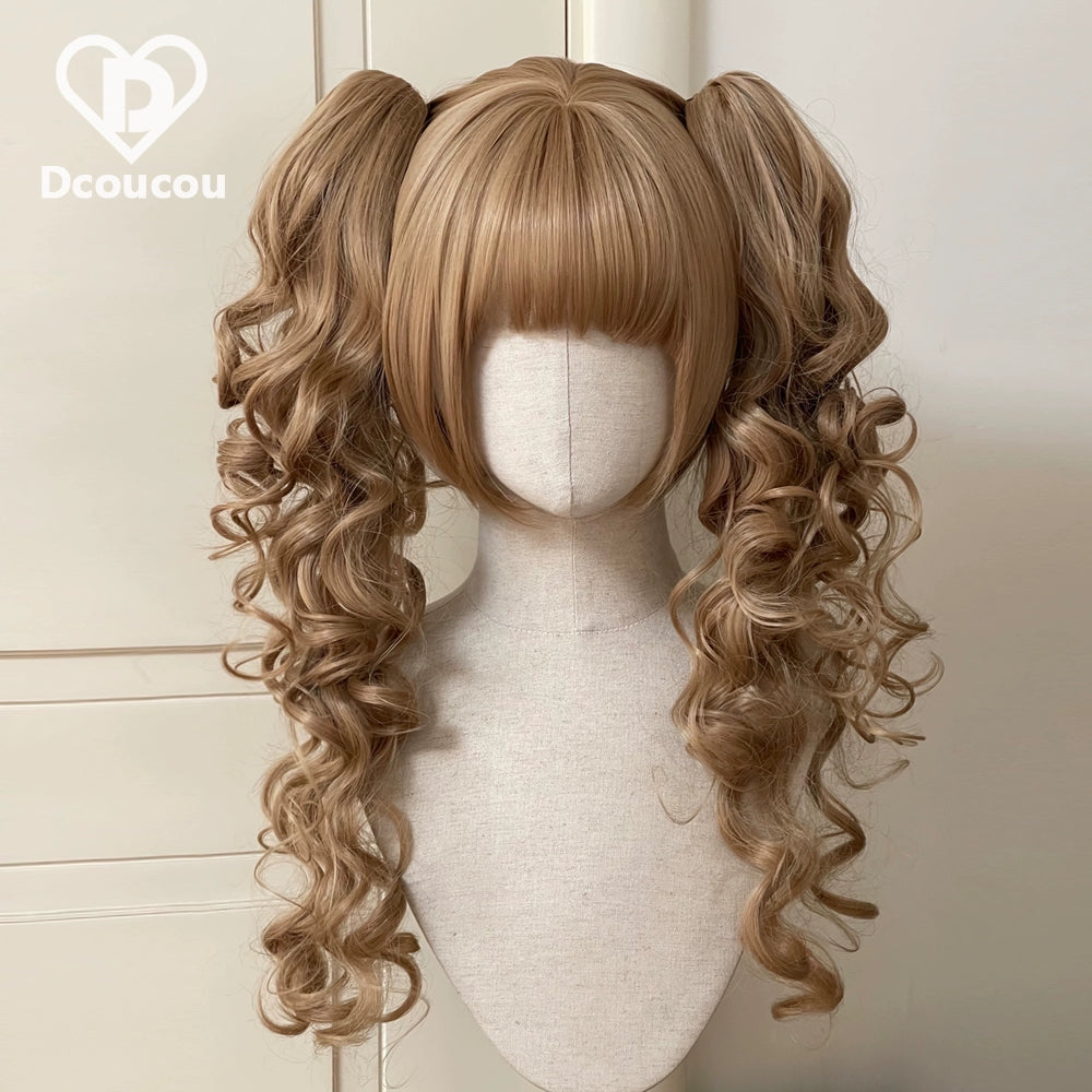 Dcoucou - Poison Hime - 55cm Vintage Hime-style Lolita Double Ponytails Wig