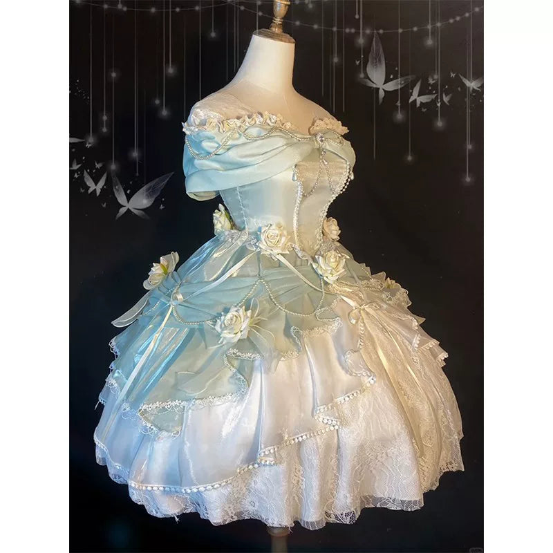 Flora Muse - Rose Encounter Lolita Gown - Formal strapless lolita