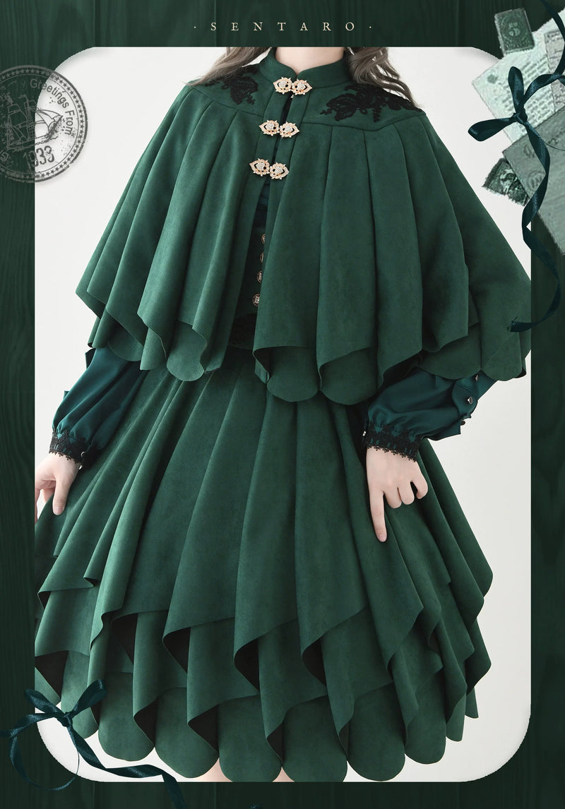 Sentaro - Molten Snowtop - Classic Lolita SK, Cape With Detachable Collar