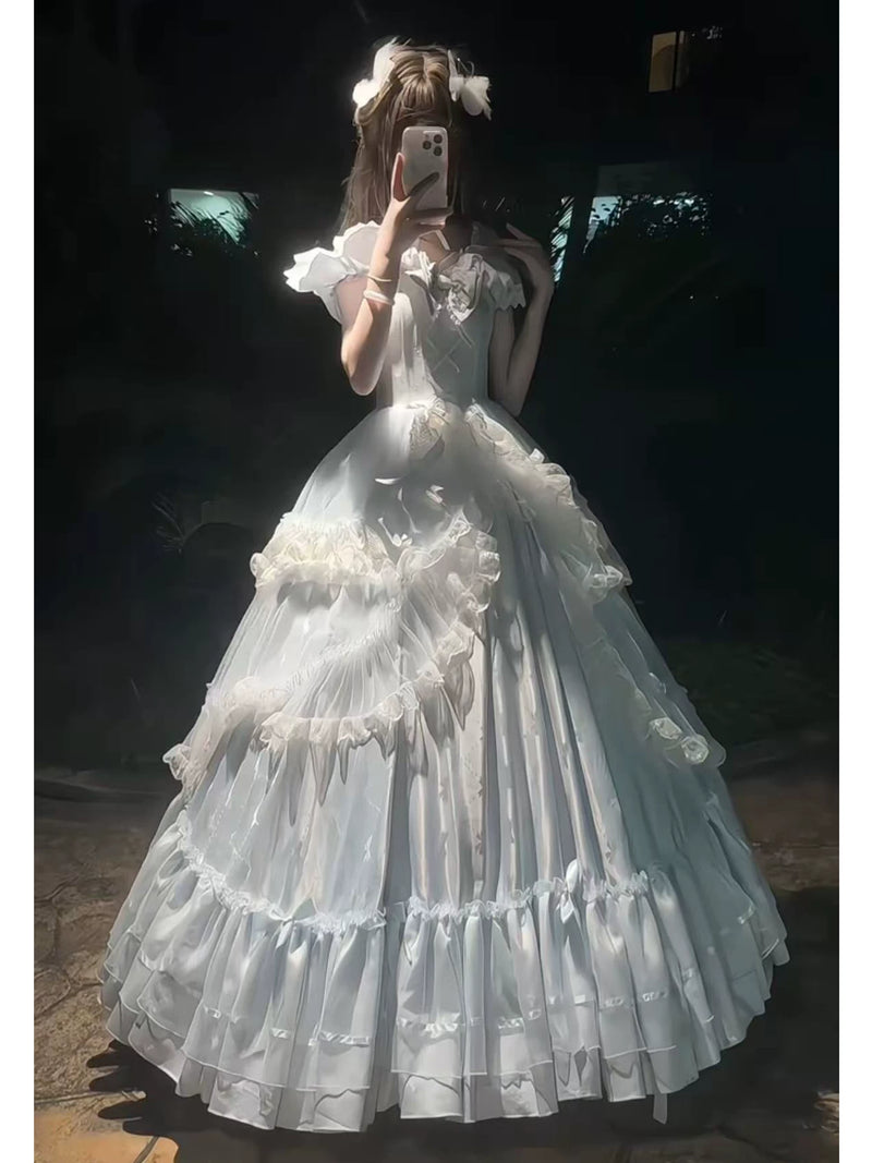 Emoji Dream - Lolita Ball Gown - Blue formal Lolita one-piece dress