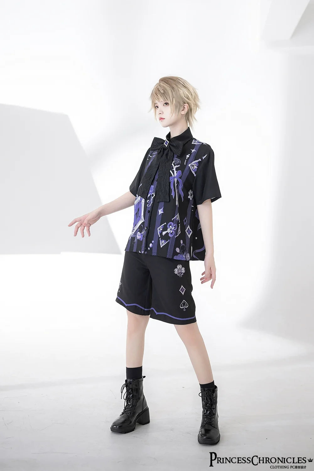 Princess Chronicles - Summer Ouji Lolita Print Loose - Shirt Outfit Innerwear