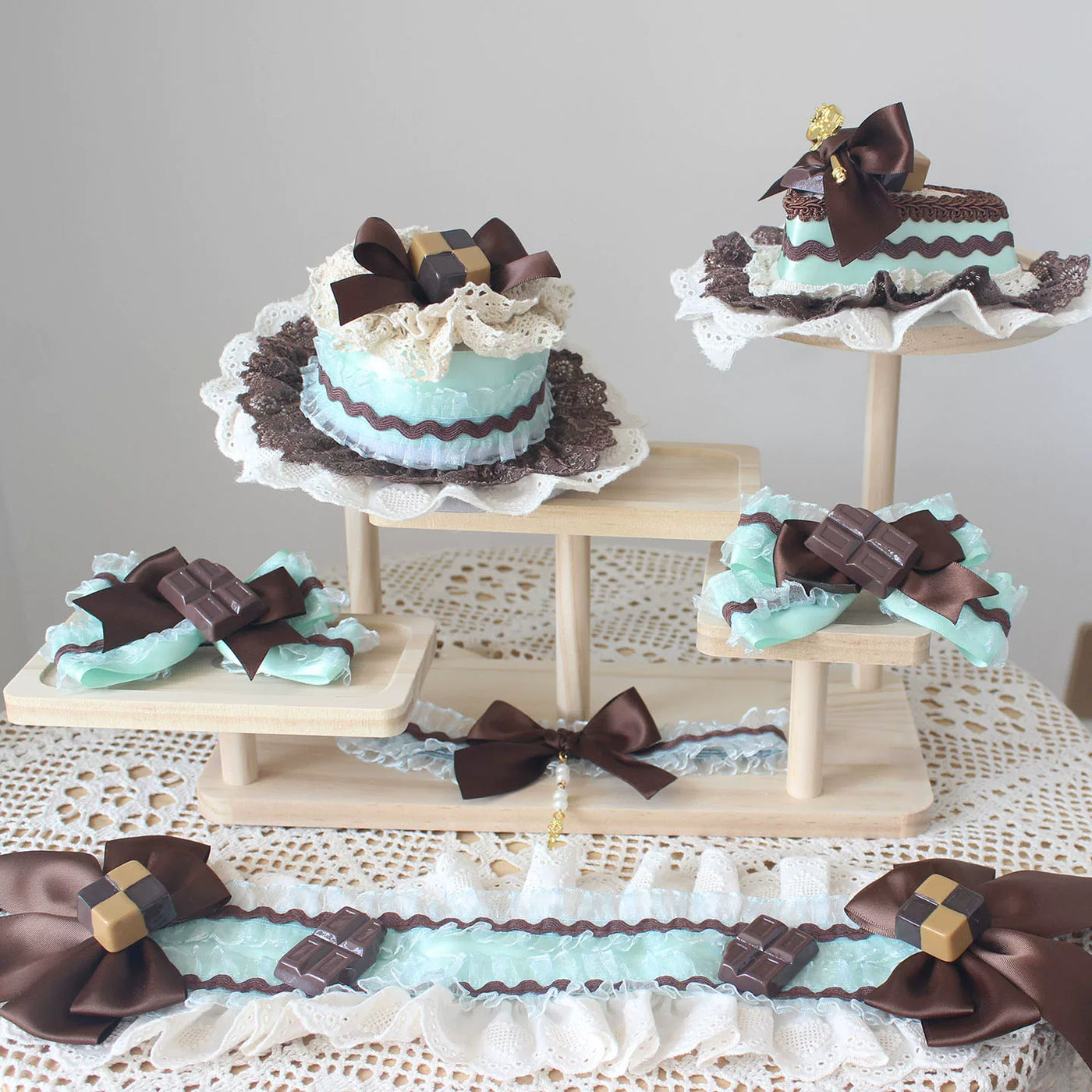 Deer Girl Handmade - Mint Chocolate Cake - Headwear with Cake and Bear-Ear Options
