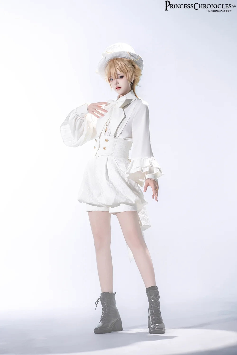Princess Chronicles - Doll - Ouji Lolita Pink Blouse & White Shorts