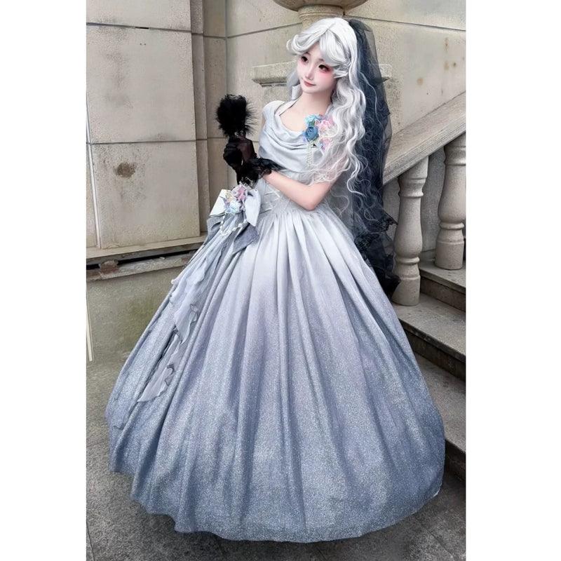Emoji Dream - Star Dream Lolita Ballgown - Silver grey embellished