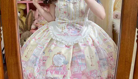 Sweetheart Dream Machine - Toy Room Print - Sleeveless OP Dress with Teddy-Bear Motifs