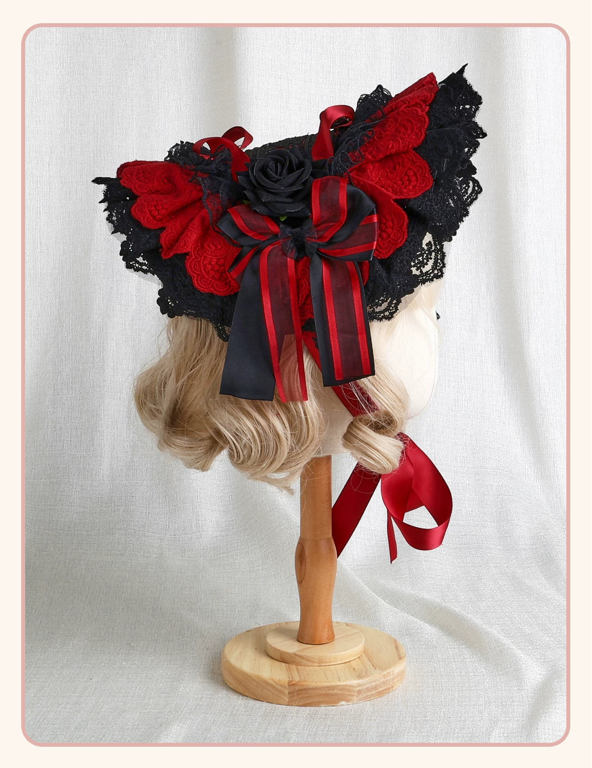 Stardust Rose - Rose Covenant - Lolita Accessories with Red Roses and Black Lace