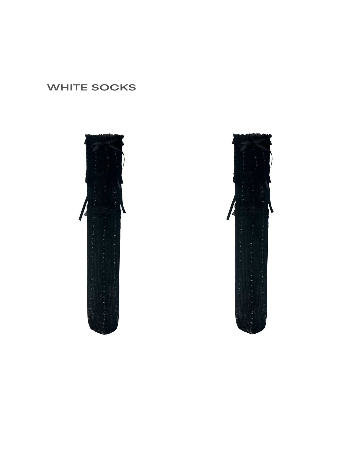 White Socks - Three-Layer Lace - Socks with layered lace trim