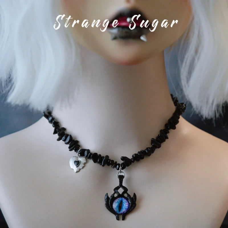 Strange Sugar - Handmade Gothic Lolita Choker - Multiple Pendant Neckwear