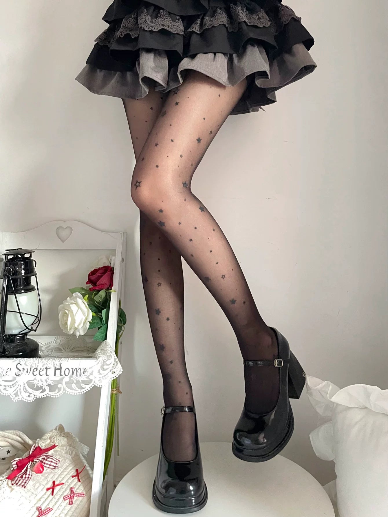 Fantasy Doll - Sweet Star Print - Patterned tights with star motifs