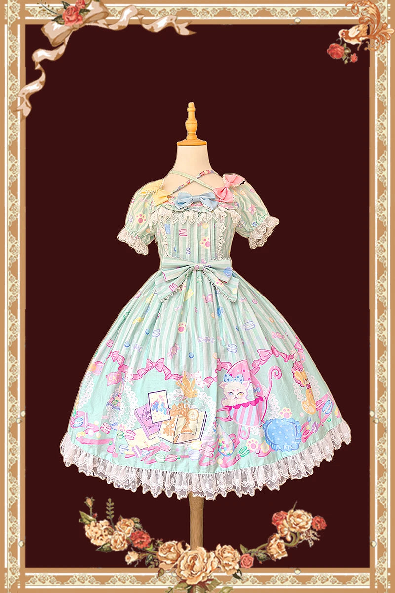 Infanta - Macaron Dolly House - Pastel Puff-Sleeve OP