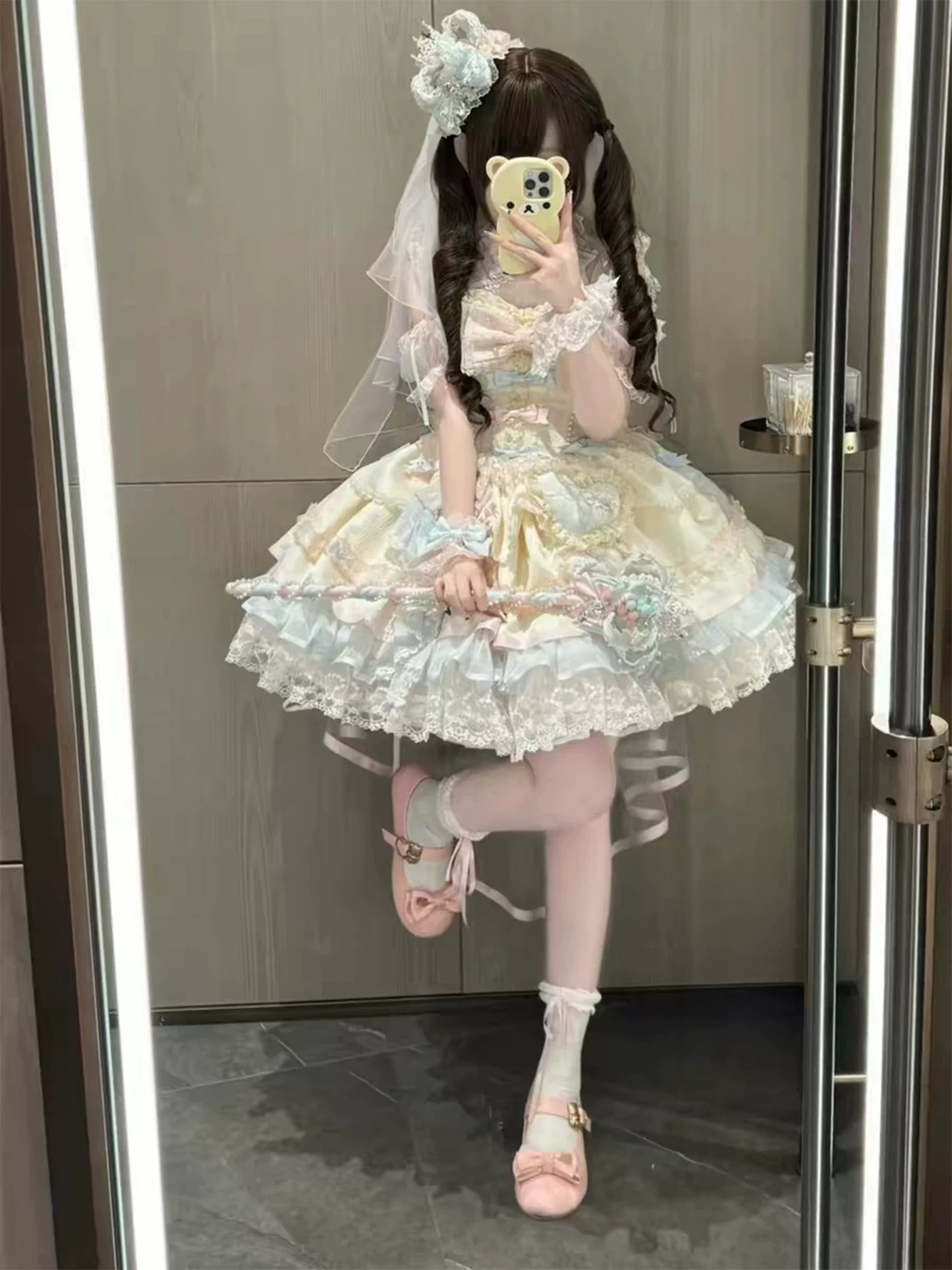 Dream Bunny - Sweetheart Macaron - Pastel JSK dress with layered ruffles