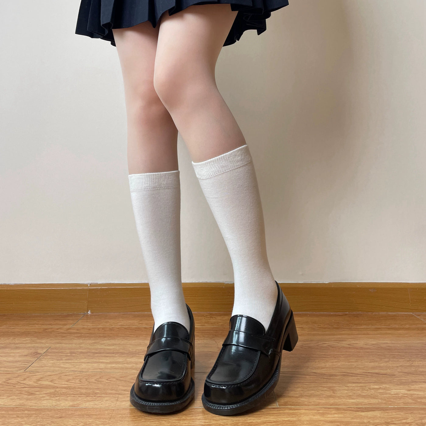 Chubby Bear Tales - Custard Bun - Two-Pair Ribbed Tube Socks in Multiple Lengths