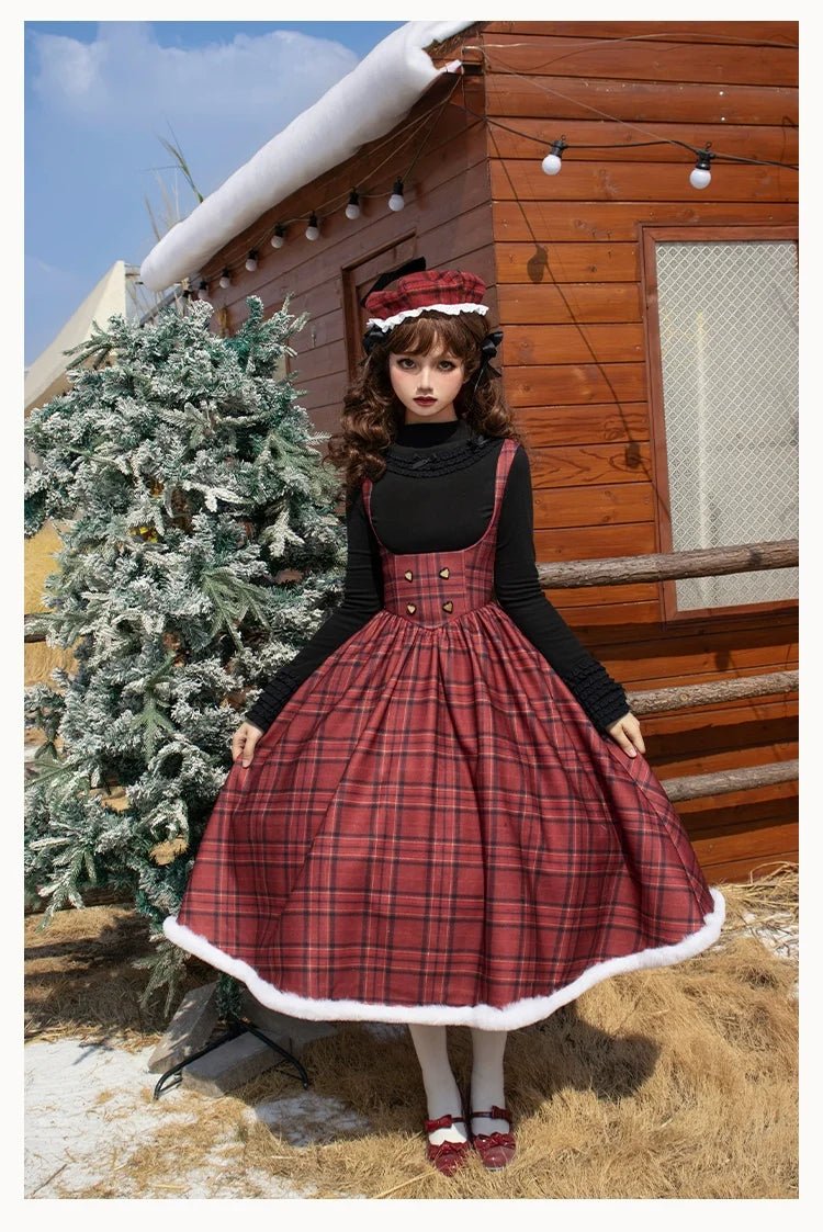With PUJI - Wish Date - Twins Lolita Fishbone Bust-supporting JSK Winter Scarf-Cape