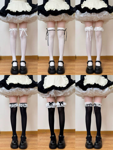 Chubby Bear Tales - Showa Doll - Over-the-Knee Socks with Lace Trim