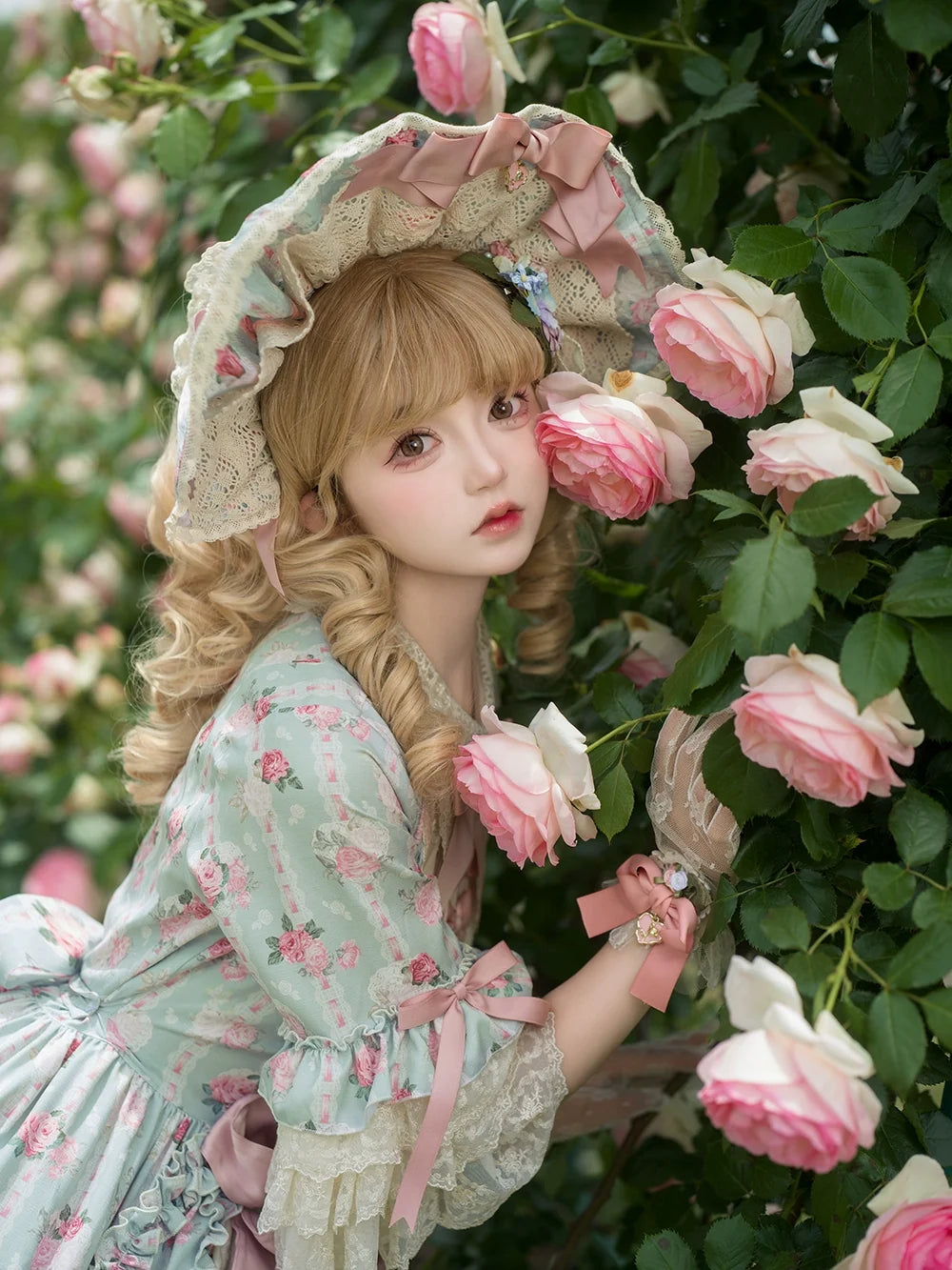 Miss Point - Lilyka Garden - Classic Lolita OP Dress Set Elegant Floral Wall Princess Sleeve