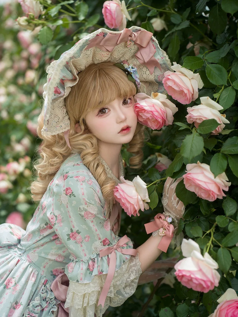 Miss Point - Lilyka Garden - Classic Lolita OP Dress Set Elegant Floral Wall Princess Sleeve