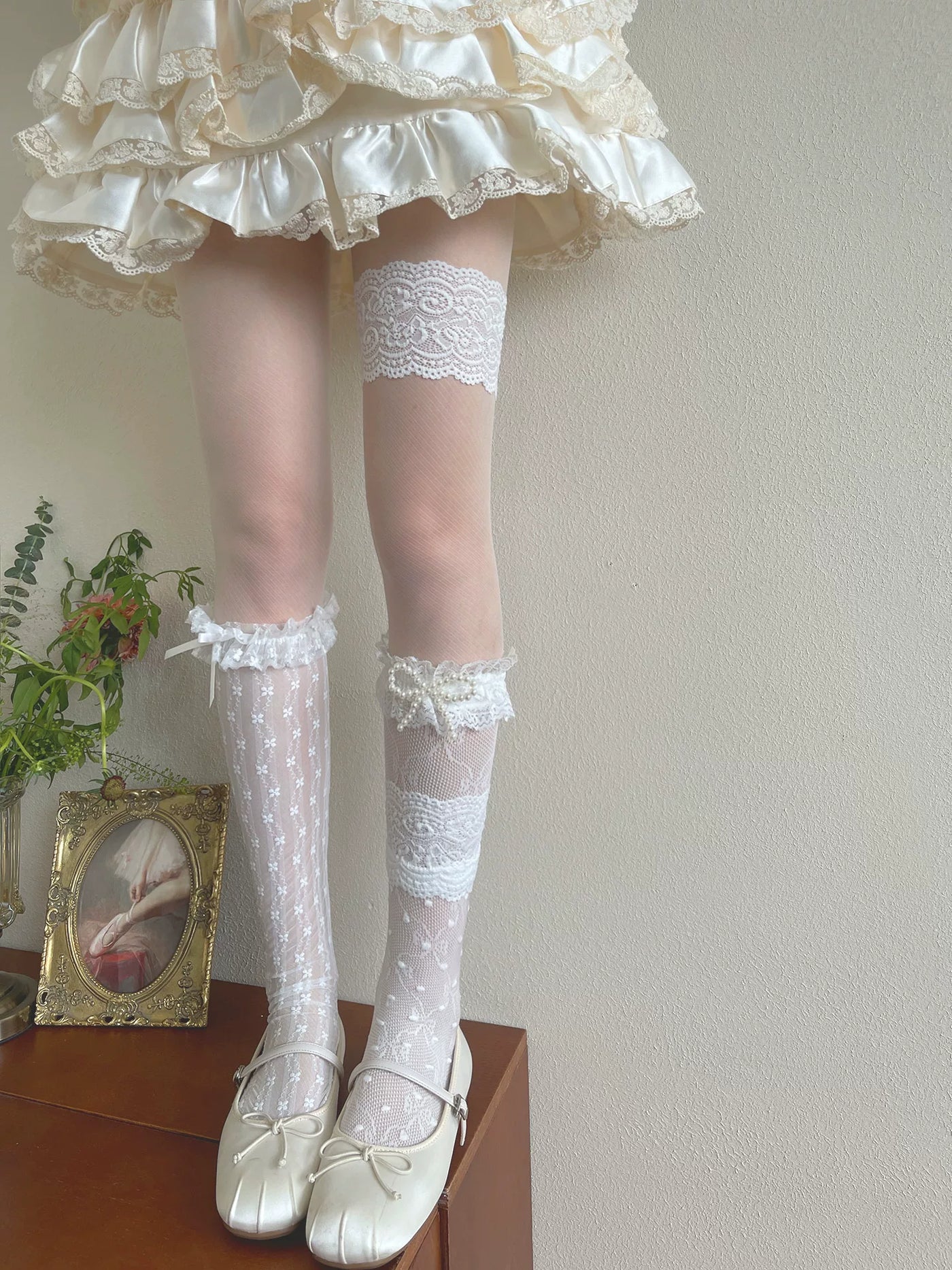 Sock Noble - Layering Mix - Socks and Leg Ring Options with Lace Details