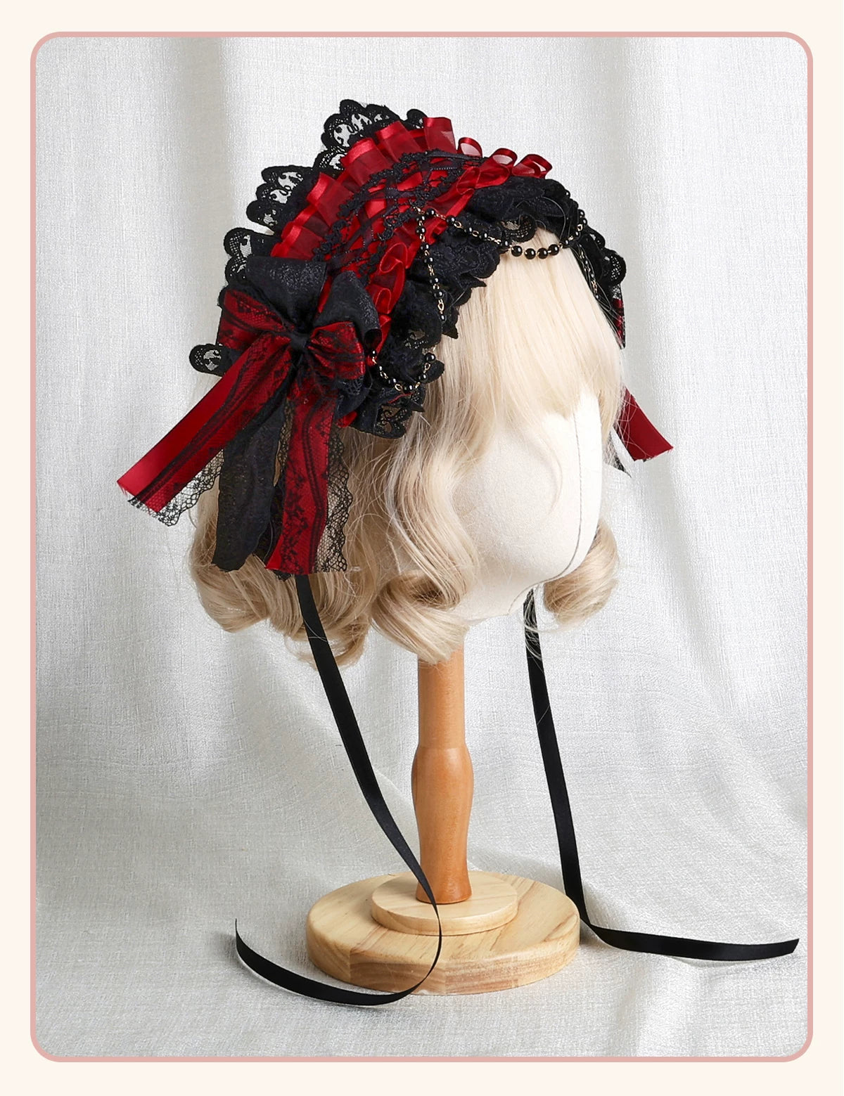 Stardust Rose - Rose Covenant - Lolita Accessories with Red Roses and Black Lace