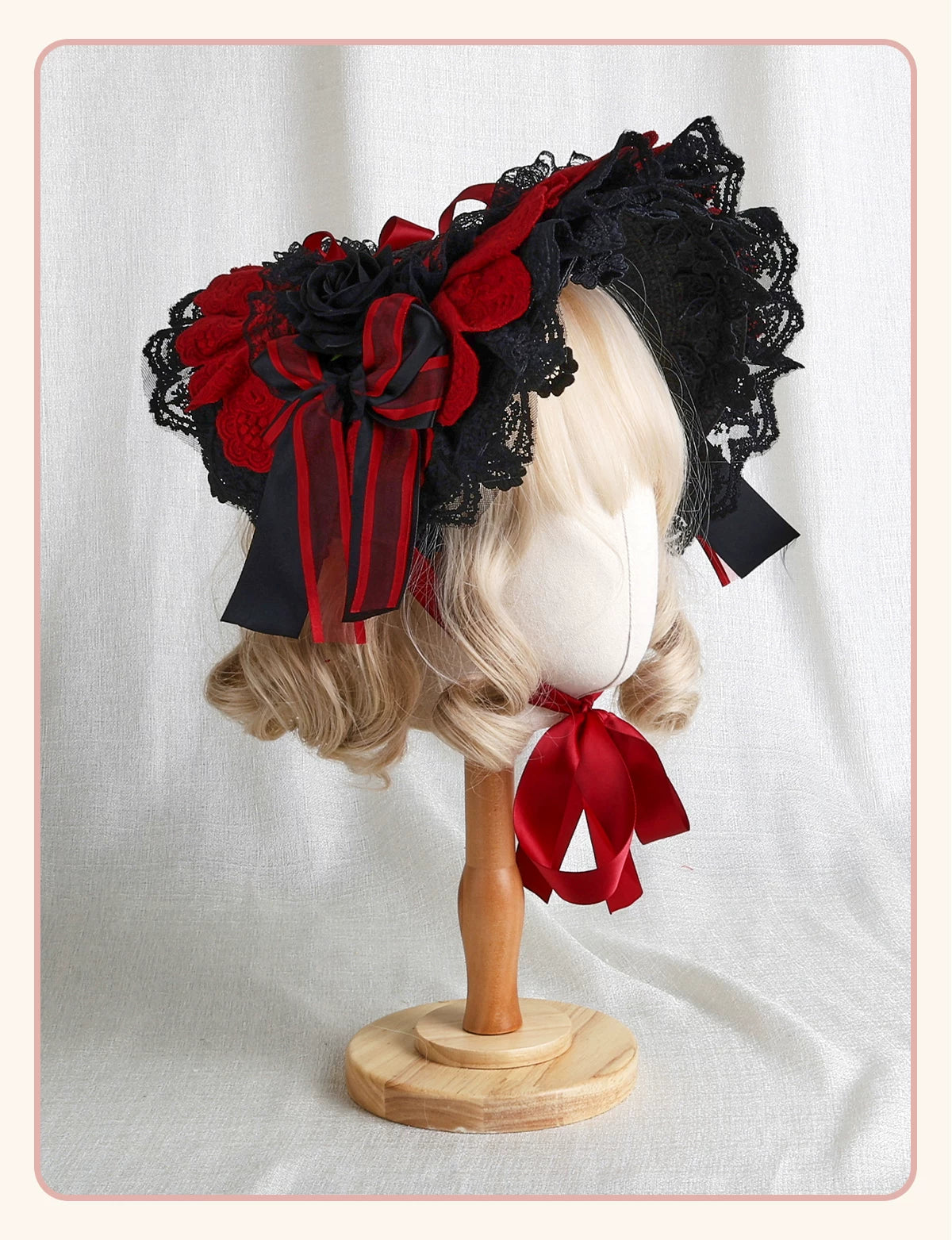 Stardust Rose - Rose Covenant - Lolita Accessories with Red Roses and Black Lace