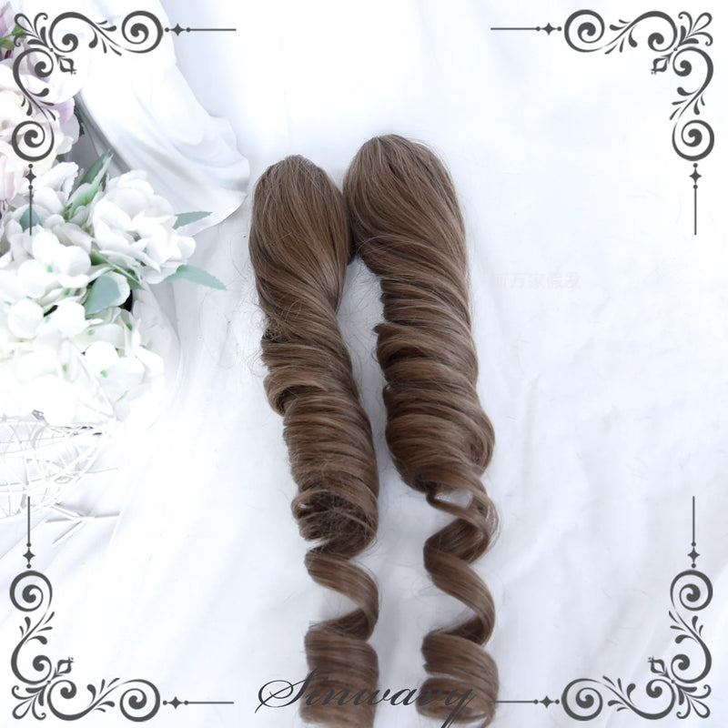 Sinwavy flax-brown Roman-curl twin-ponytail wig - view 3