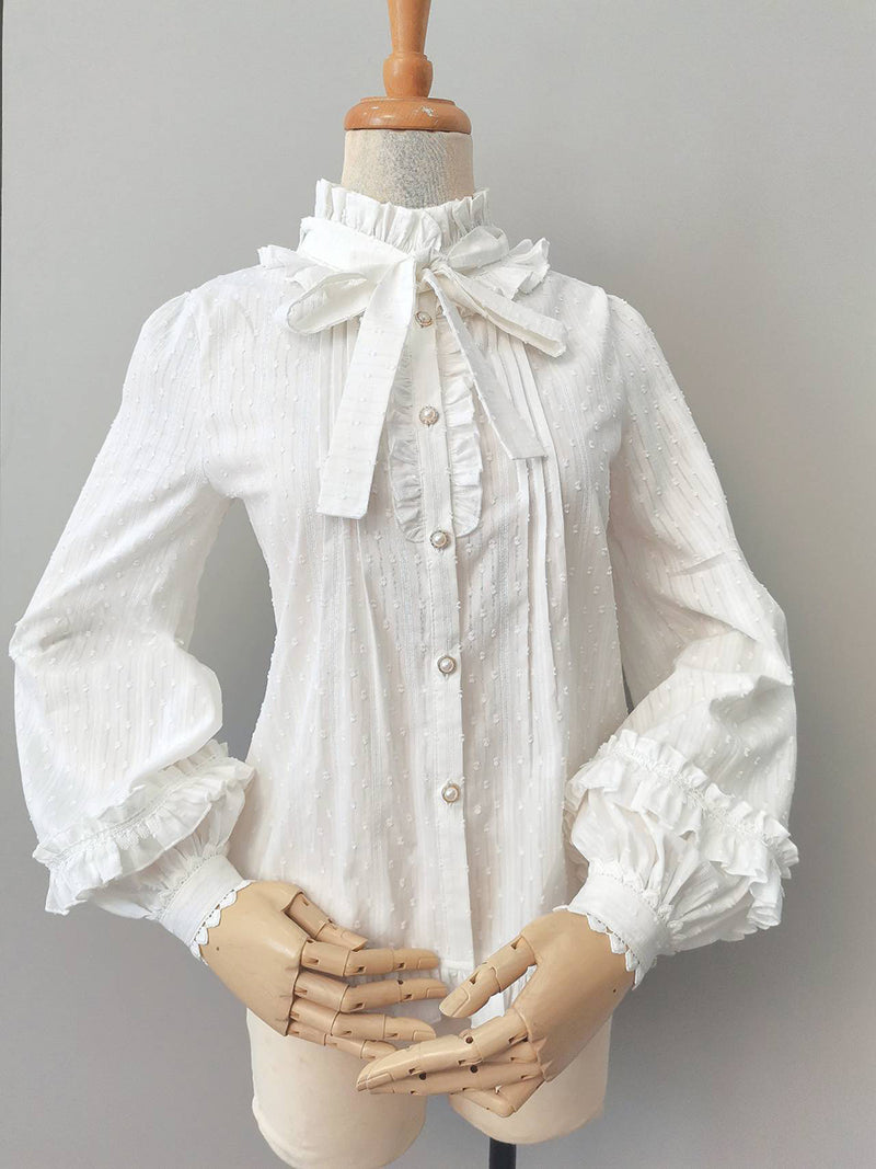 Yilia - Sweet Lolita Long Sleeve Cotton - Blouse Innerwear