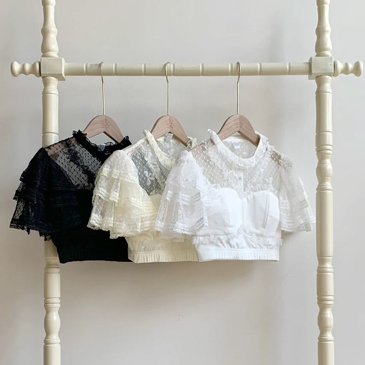 With PUJI - Sunset on the Seine - Lolita Blouse, Lace Trim