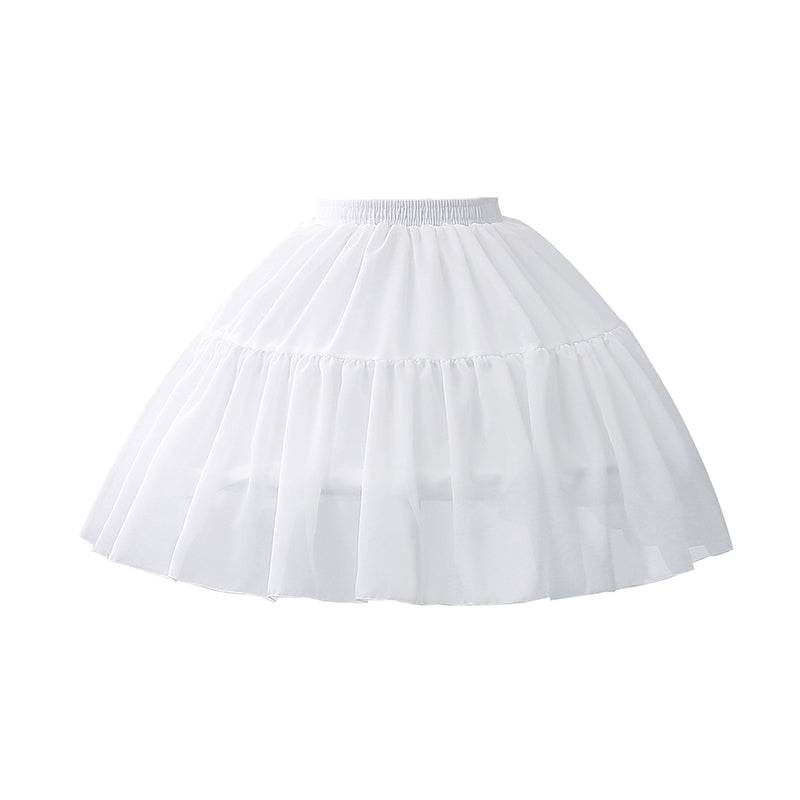 White adjustable fishbone bustle petticoat with pleated skirt