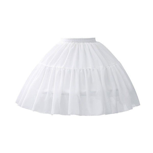 White adjustable fishbone bustle petticoat with pleated skirt