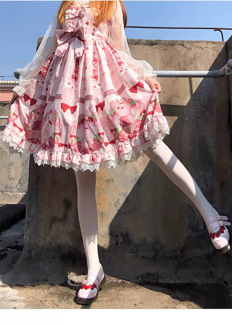 Floral Milk Cat - White Schoolday - White Tights with 20D, 80D and 800D Options