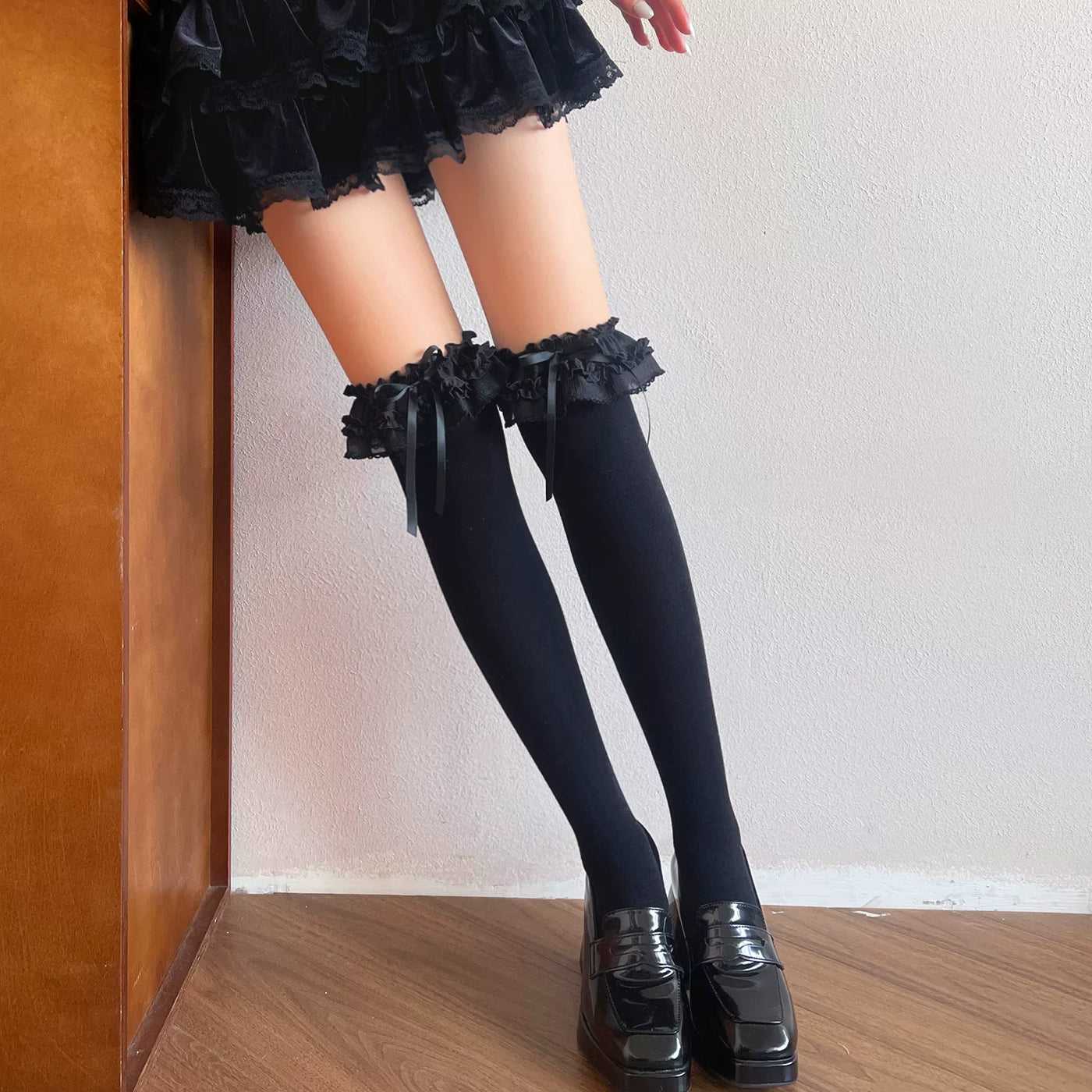 Sock Noble - Ballet Lace - Thigh-High Socks with Layered Lace Trim