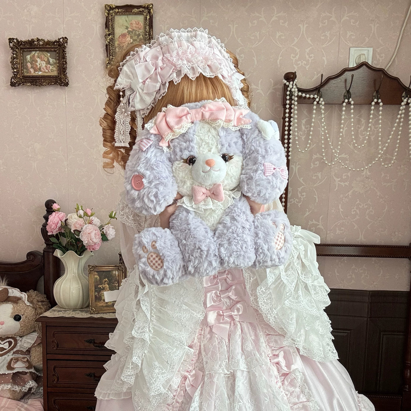 Mango Maruko - Plush Puppy Face Backpack - Plush Lolita backpack
