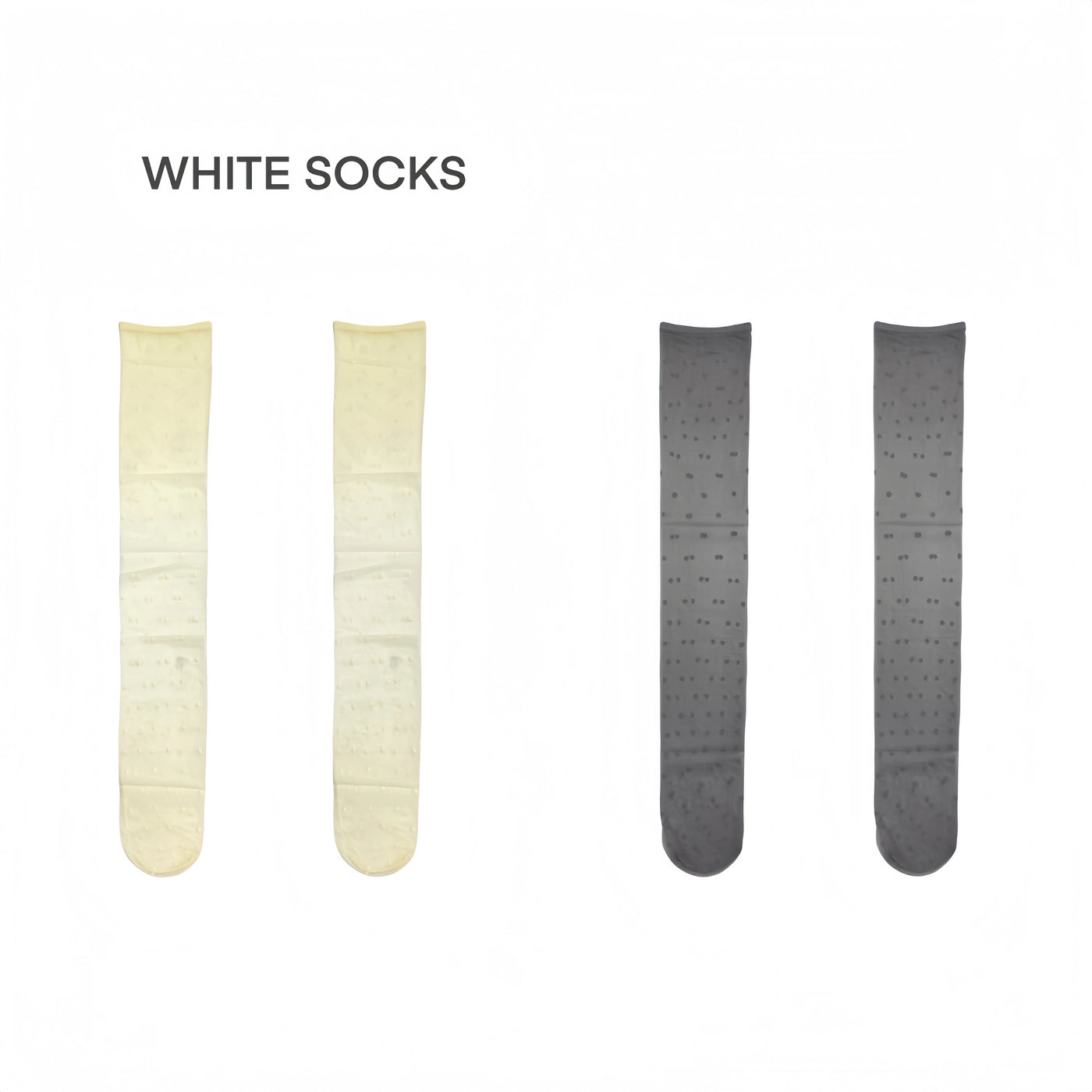 White Socks - Polka Dot Veil - Over-the-Knee Stockings with Small Polka Dots