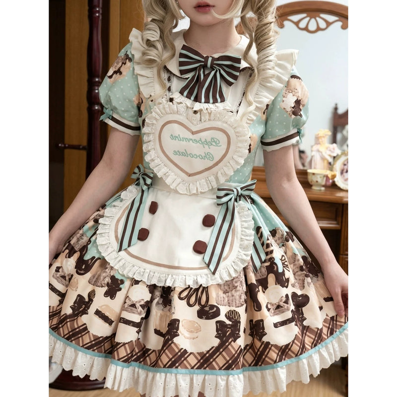 Creamy - Peppermint Chocolate Teddy Bear Sweet OP - Sweet Lolita