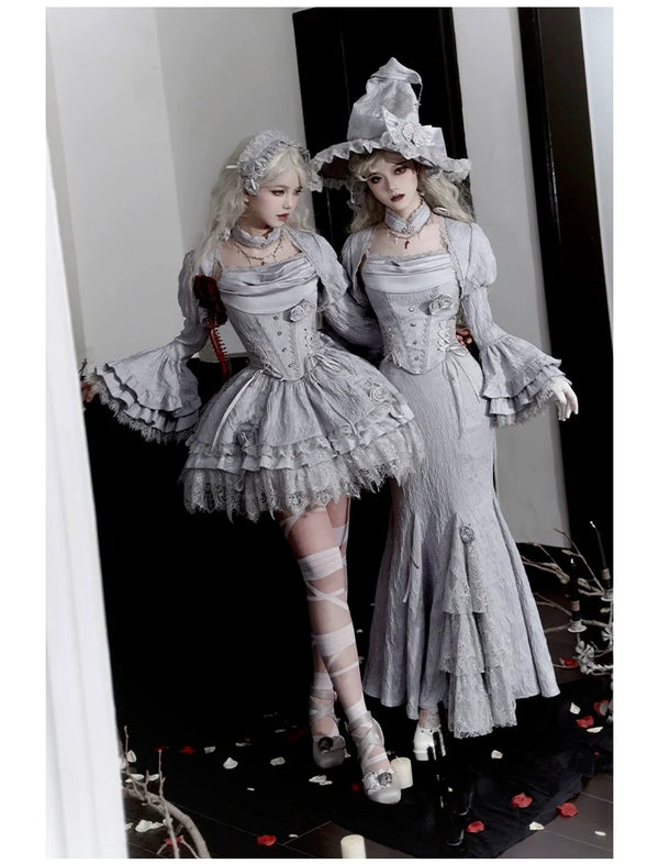 With PUJI - Twilight - Gothic Witch Lolita SK Suit Bodice Mermaid Dress