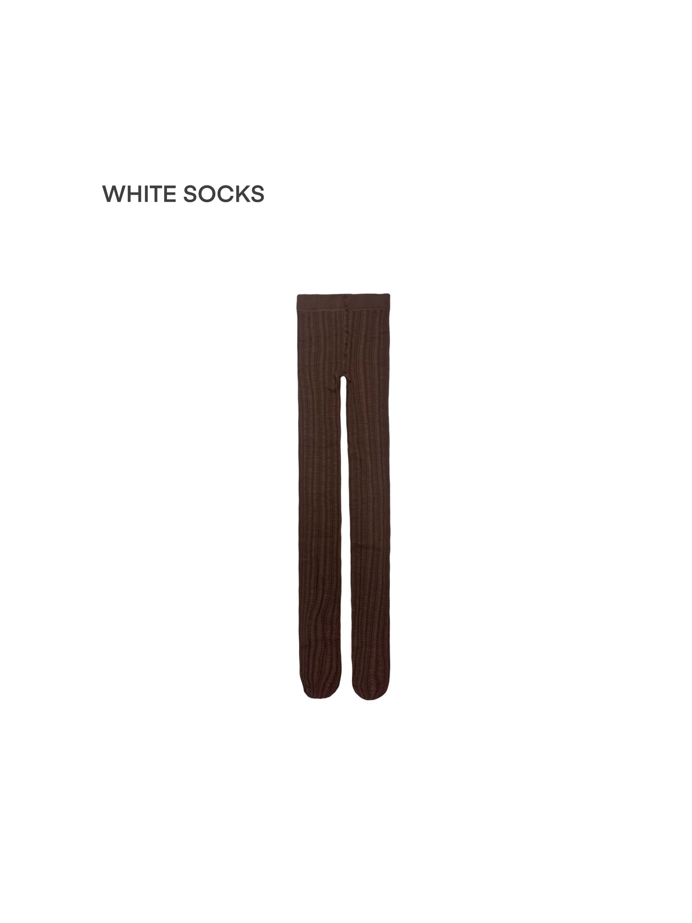 White Socks patterned tights with vertical heart motifs shown in a styled product image.