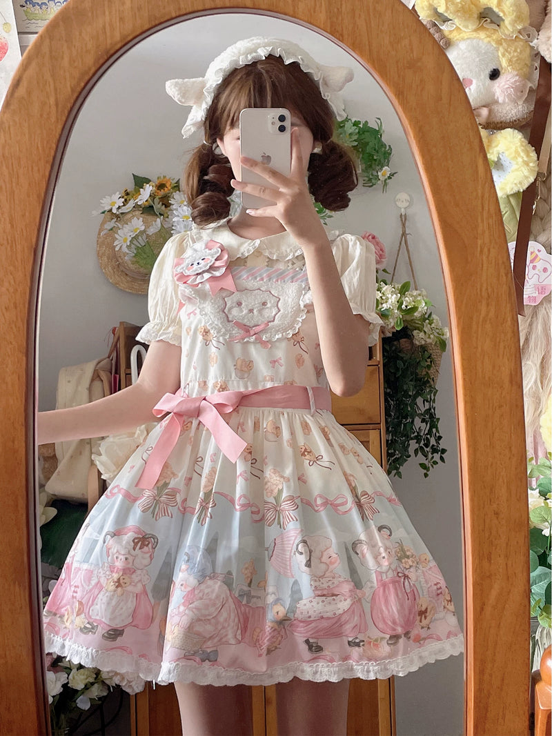 Yueele - Pink Garden - Plus-Size Lolita Outfit Set - detail view 5
