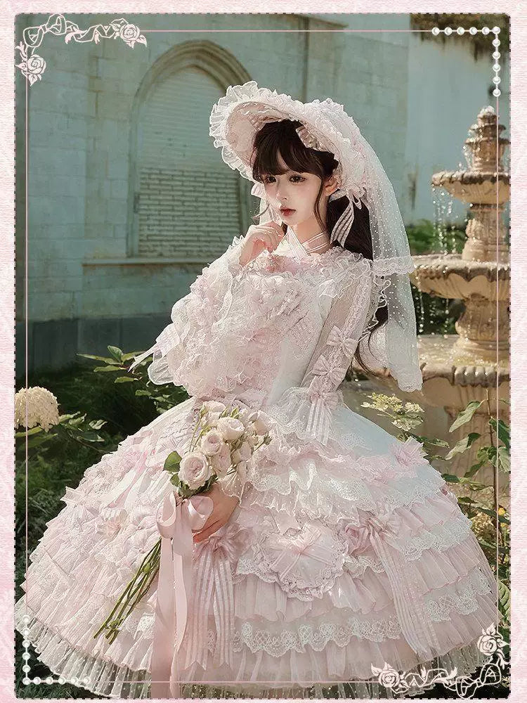 Sweetheart Dream Machine - Love Your Heart - Long-Sleeve Blouse with Layered Lace Cuffs