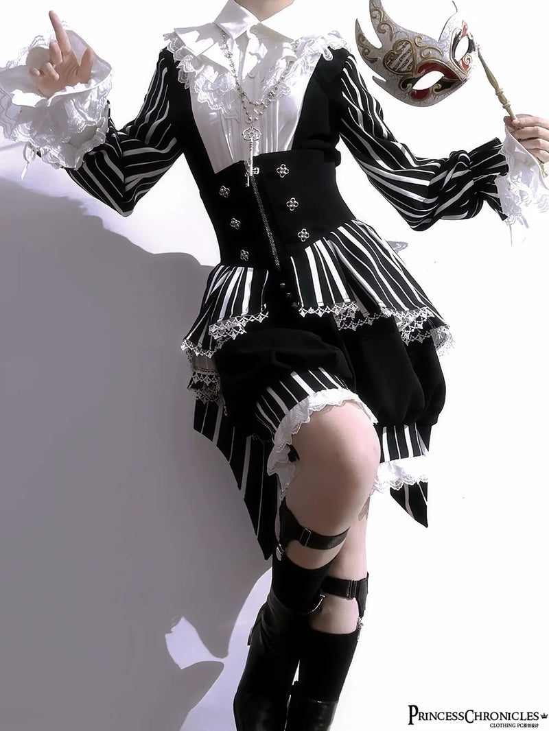 Princess Chronicles - Fancy Trick - Ouji Lolita Long Sleeve Shirt Vintage Shorts Suit